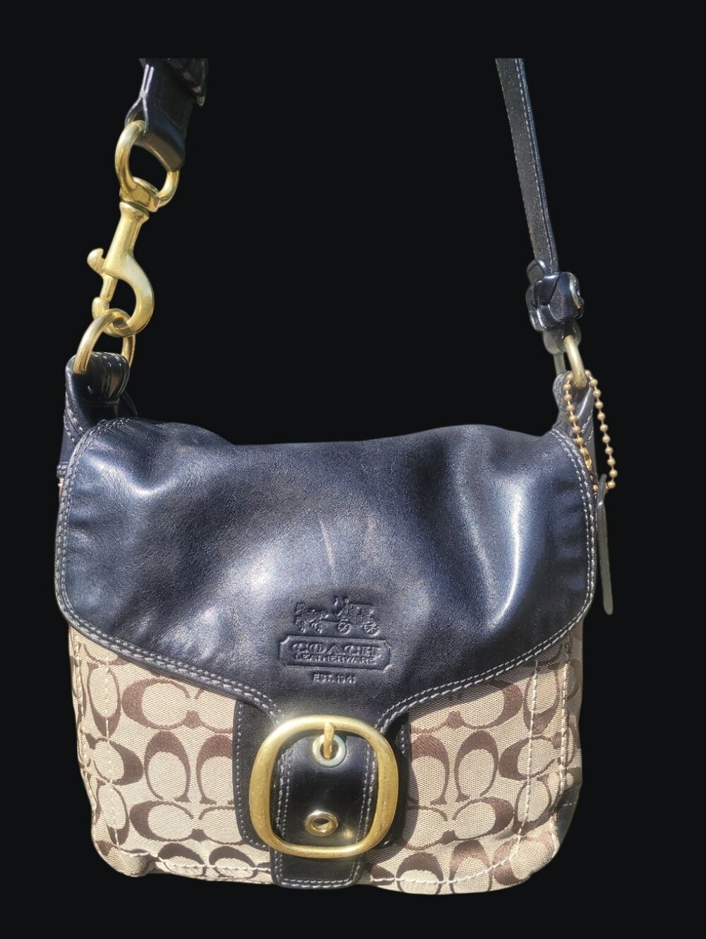 Coach Bleecker Signature Buckle Flap Shoulder Bag 2007 (Style 11434) Y2K